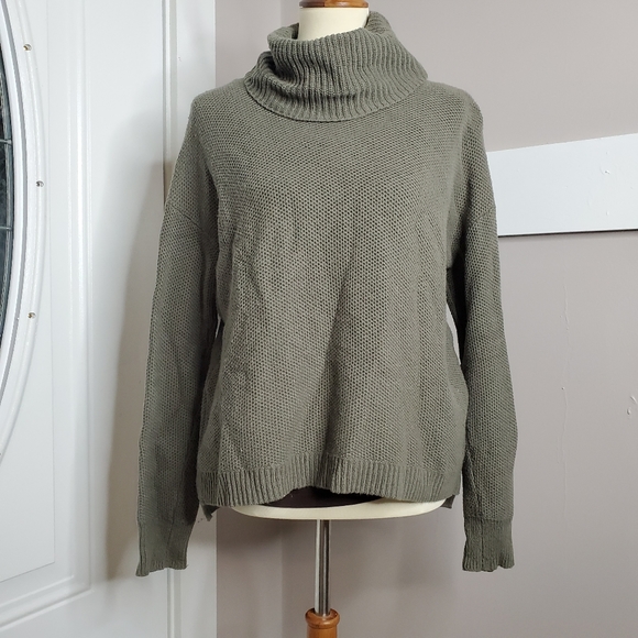 Madewell Green Cowl Neck Knit Sweater sz med - Picture 9 of 12